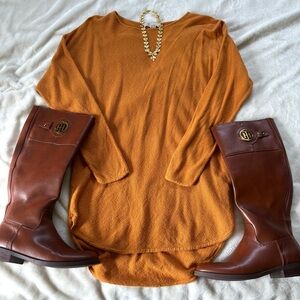 • michael kors orange knit sweater | s •